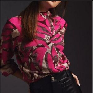 Anthropologie XS Beatriz Mock-Neck Sweater